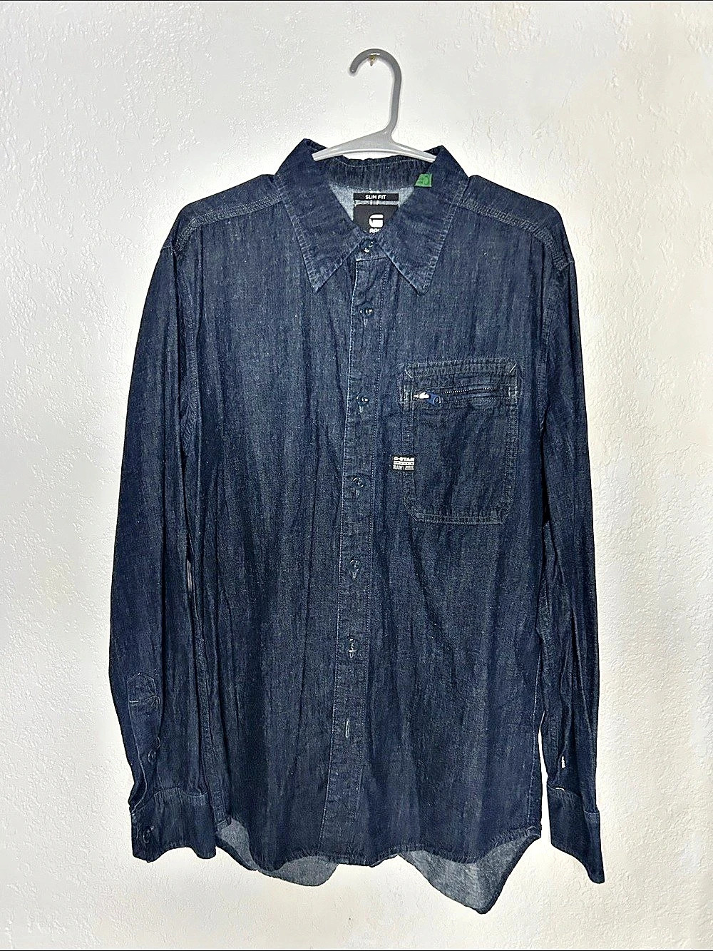 G-Star RAW Slim Denim Shirt Size Large